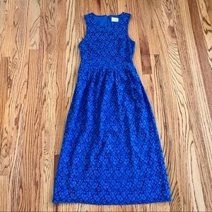 Urban Outfitters Pins & Needles blue lace midi back cutout dress small